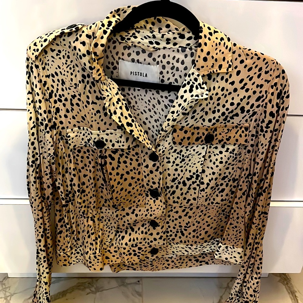 Pistola Leopard Print Button Up Blouse - image 1